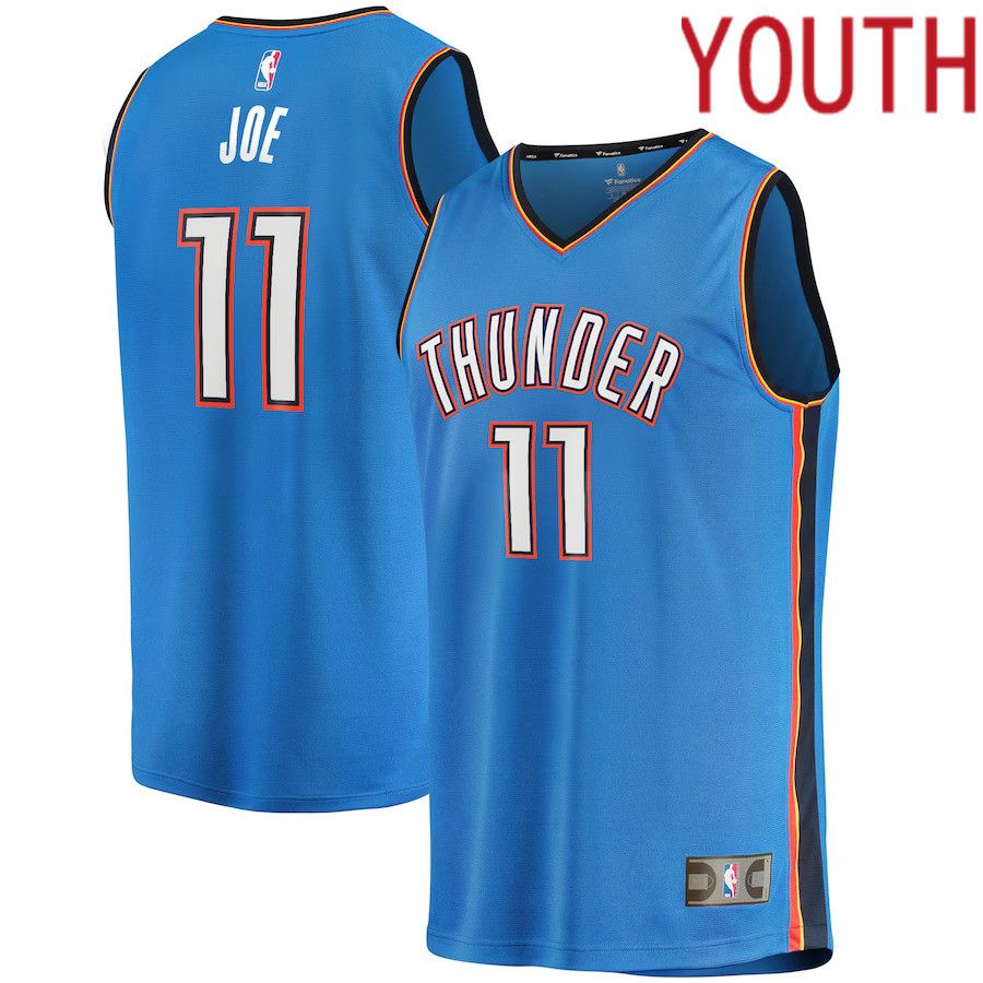 Youth Oklahoma City Thunder 11 Isaiah Joe Fanatics Branded Blue Fast Break Player NBA Jersey